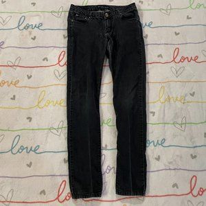 Black Faded Low Rise Skinny Leg Denim Jeans Pants Womans sz 9 / 10